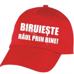 Sapca copii rosie,  Biruieste raul prin bine!